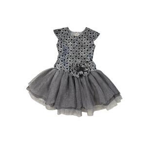 Isobella & Chloe Brocade Tulle Dress Girls 3T Gray Silver Special Occasion Party
